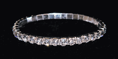 Pack of 24 Beautiful Jewel Stretch Bracelets with 1 Row of Gems