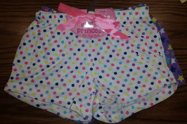 2Pack Girl's Cute Boxer Shorts Dots and Stars