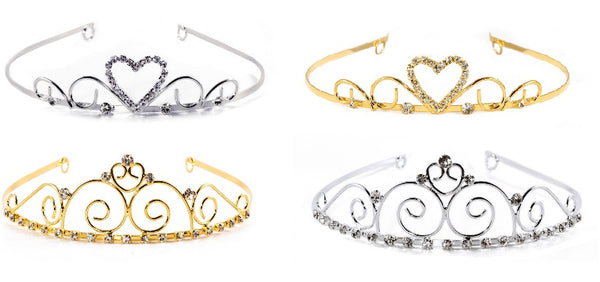 Beautiful Assorted Swirl Tiara with Rhinestone Gems - 6 units