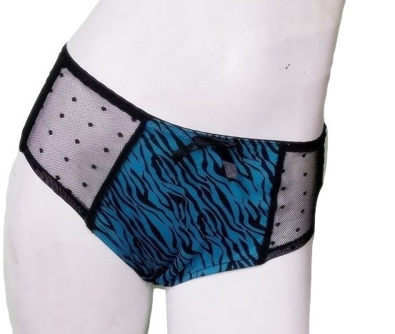 Plus-Size Blue Animal Print Boyleg Panty