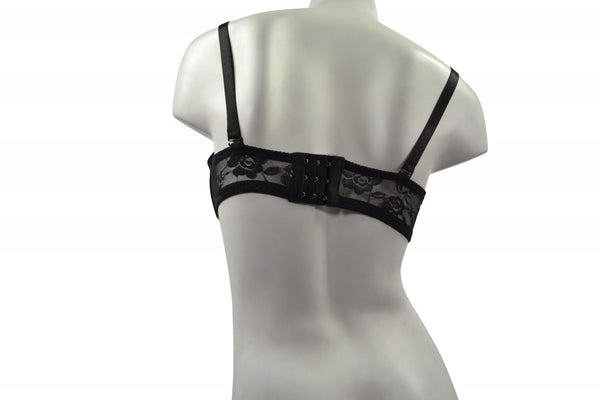 Beautiful Black Lace Bra with White Trim- 12 pack