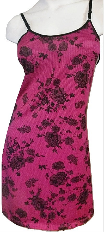 Slip-on Nighties - Hot Pink with Lace Print