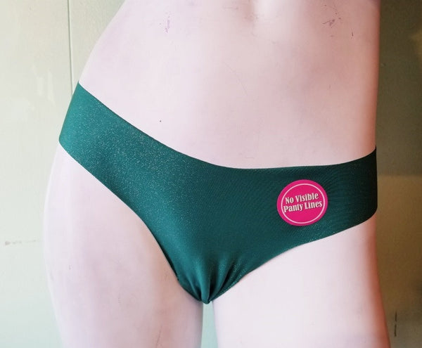 Sexy Emerald Sparkle Laser-Cut Thong Panties - 1 Dozen By Size