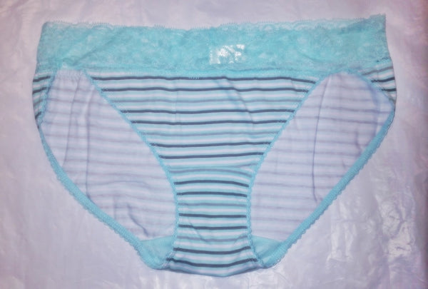 Mint Green Stripe Plus-Size Cotton Underwear - size 1X