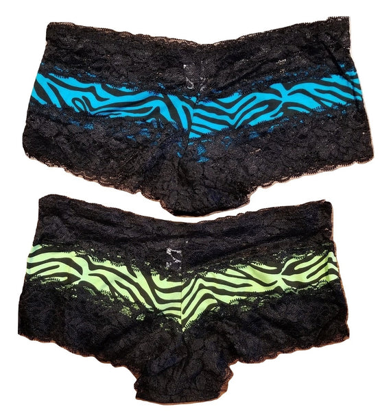 Blue & Green Animal Print Boyshorts