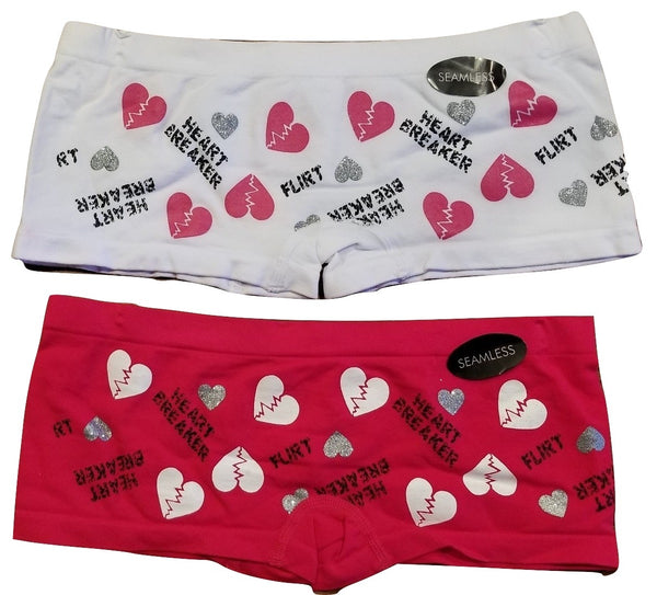 Red & White Heartbreaker Boyshorts