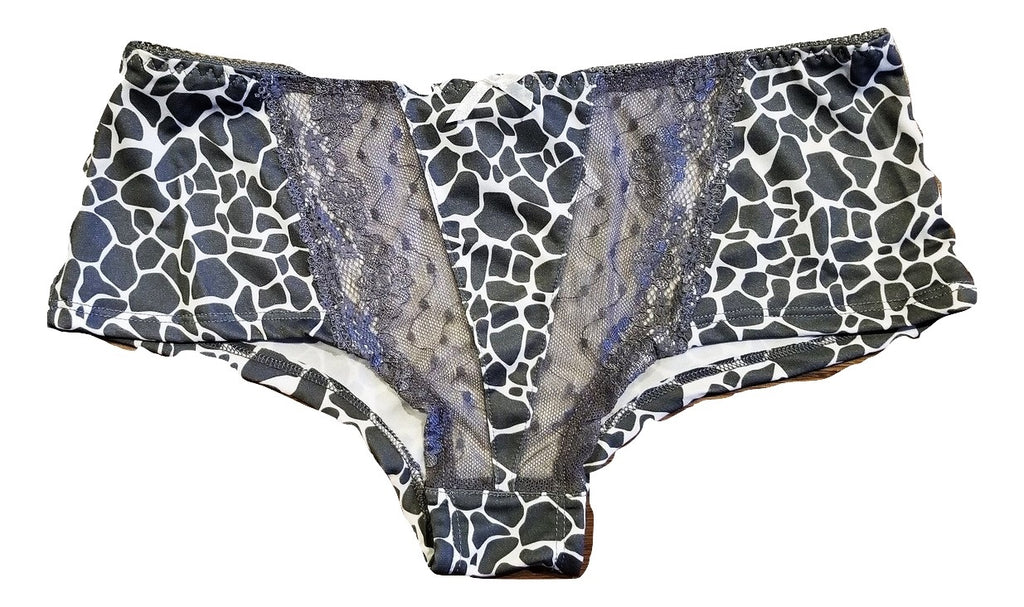 Animal Print Panties with Gray Lace
