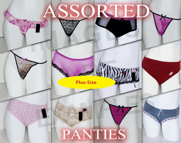 Womens Plus-Size Sexy Assorted Panty Pack - By Size