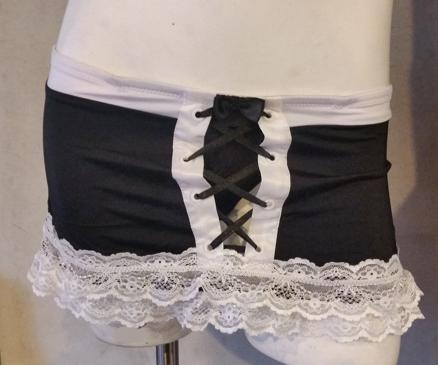Lace-Up Skirted Thong Panty