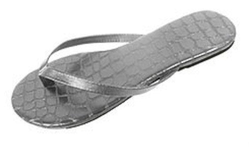 Women's Fashion Thong Flip-Flop Sandals with Crocodile-Embossed Footbed