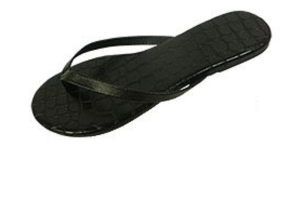 10 Pairs Flip-Flop Sandals with Crocodile-Embossed Footbed