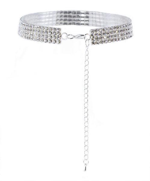 Rhinestone Choker with 4 Rows of Gems