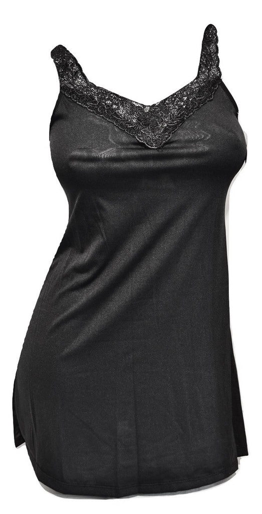 DozenPack Plus-Size Black Nightie with Embroidered Neckline