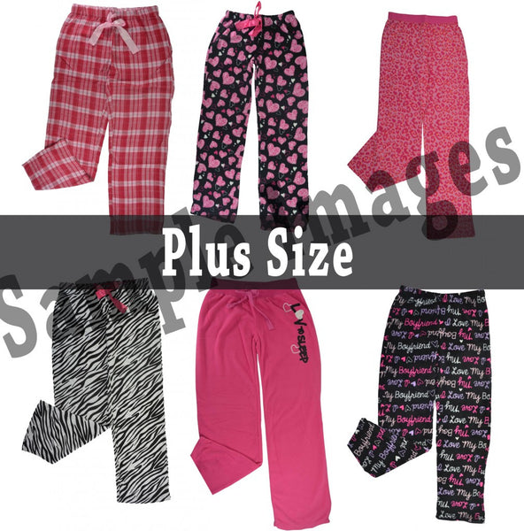 Plus-Size Wholesale Pajama Long Bottoms 24 Assorted Pieces