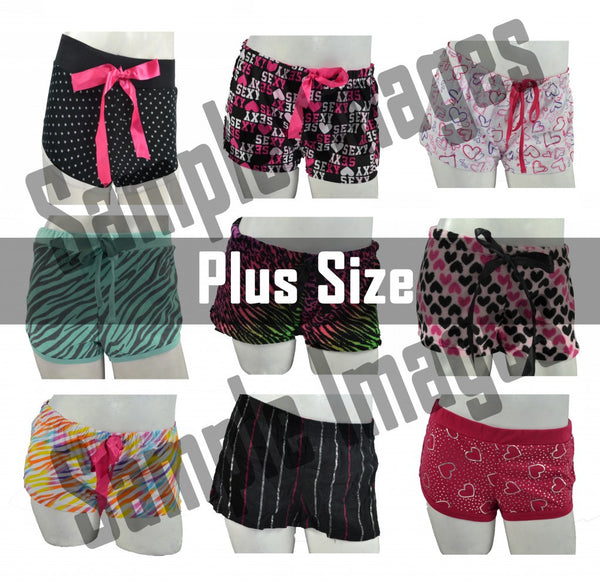 Plus-Size Wholesale Pajama Short Bottoms 24 Assorted Pieces