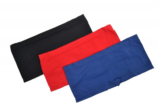 3pk Smooth Slinky Boyshorts - Red Blue Black