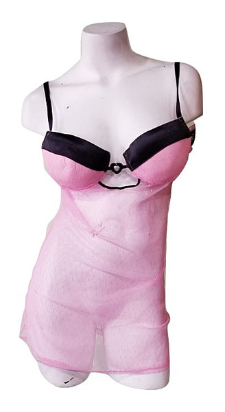 Sexy Pink Mesh Chemise