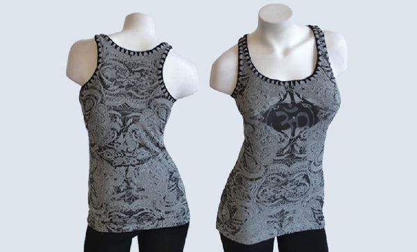 Wholesale 100% Cotton Women's Fashion OM Yoga Tank Top - 24 units
