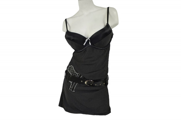 Women's Sexy Old-Time Gangsta Criminal Halloween DressUp Outfit