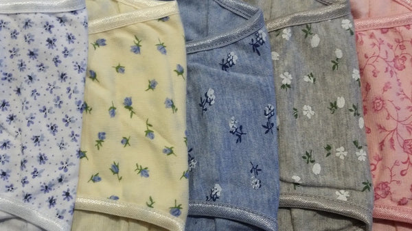 Floral Full-Coverage Cotton Panties - Plus-Size