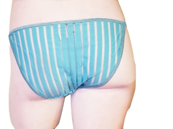 Low-Rise Sheer Striped Panties - Large