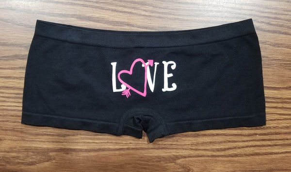 Smooth Seamless Boyshorts - Black LOVE