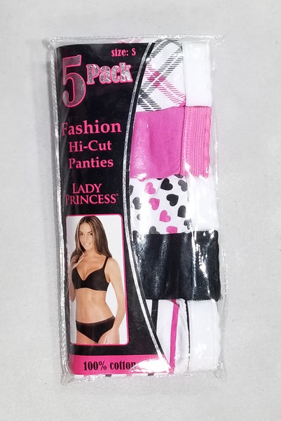 100% Cotton Fashion Panties 5 Pack Pink Hearts