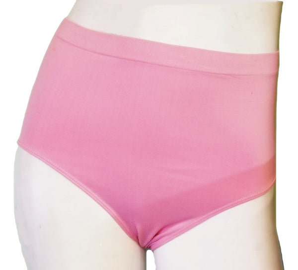 Full Coverage Seamless Plus-Size Briefs - Soft Pink