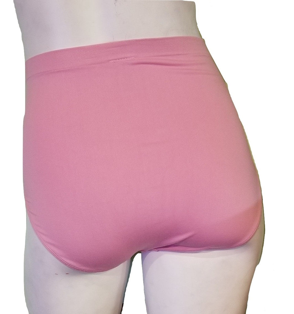 Full Coverage Seamless Plus-Size Briefs - Soft Pink
