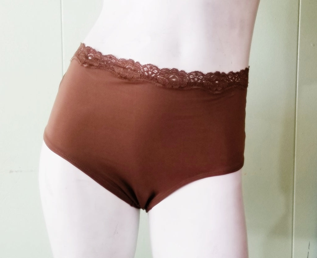 Slinky Brown Panties - Plus-Size Briefs