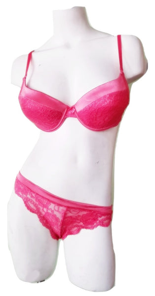 Coral Lace Bra & Panty Set