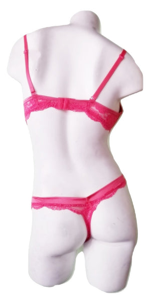 Coral Lace Bra & Panty Set