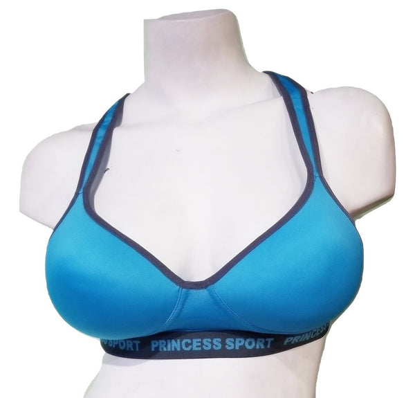 Set of 2 Plus-Size Sports Bras - Turquoise & Gray