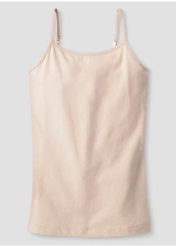 Girls' Cami Top with Shelf-Bra - Beige