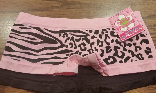 Kids' 2Pack Boyshort with Animal Print