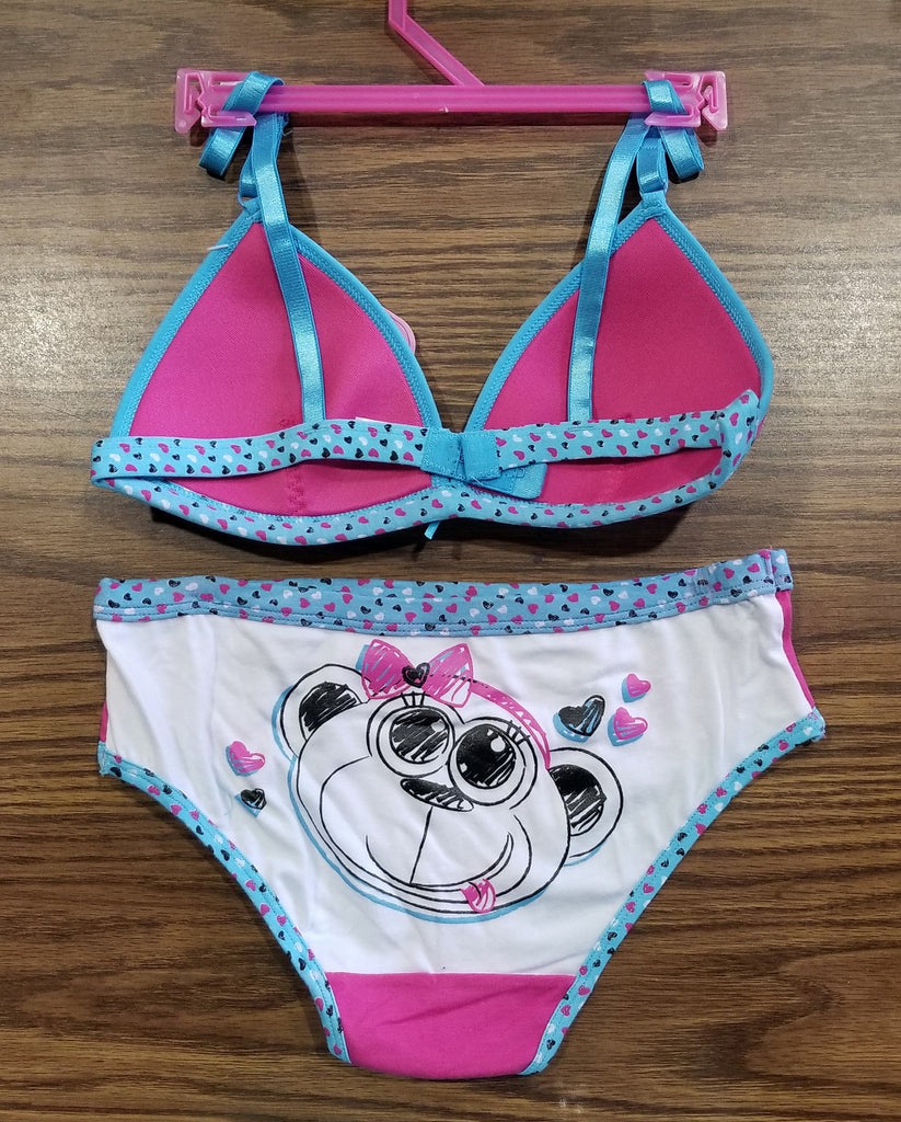 Girls' 2 Piece Bra & Panty Set - Pink Monkey – wholesalecamel