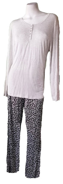 Kathy Ireland PJ Set - Gray Leopard