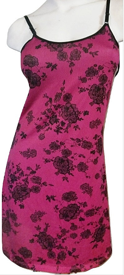 Slip-on Nighties  - Hot Pink with Lace Print