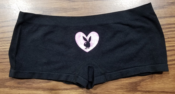 Playboy Boyshorts Pink Metallic Love is for Bunnies