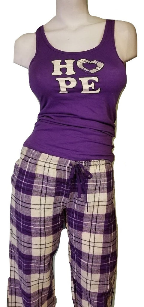 Plaid Capri PJ Set - Purple