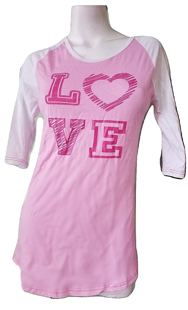 White & Pink Sporty Sleepshirt - LOVE
