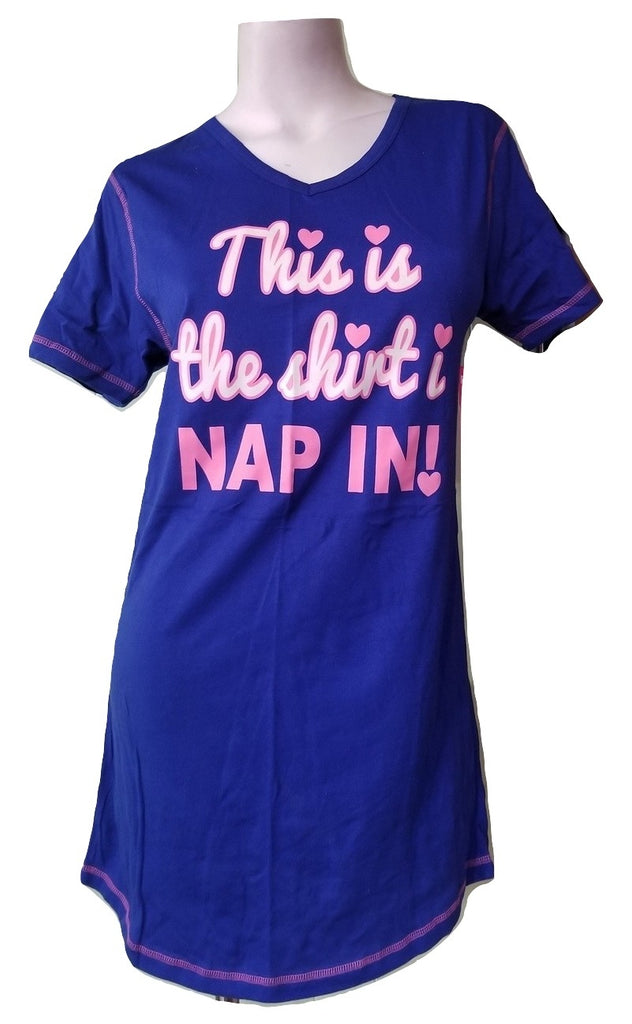 Blue Cotton Sleepshirt "Nap"