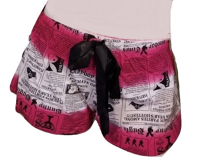 Playboy Newsprint Pajama Shorts