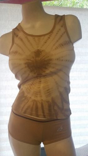 2 Piece Set Caramel Tye-Dye Tank Top & Boyshort