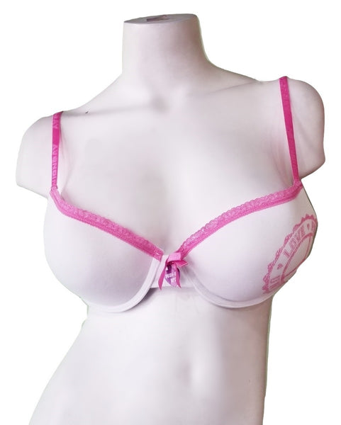 UnionBay White & Pink Cotton Push-Up Bra